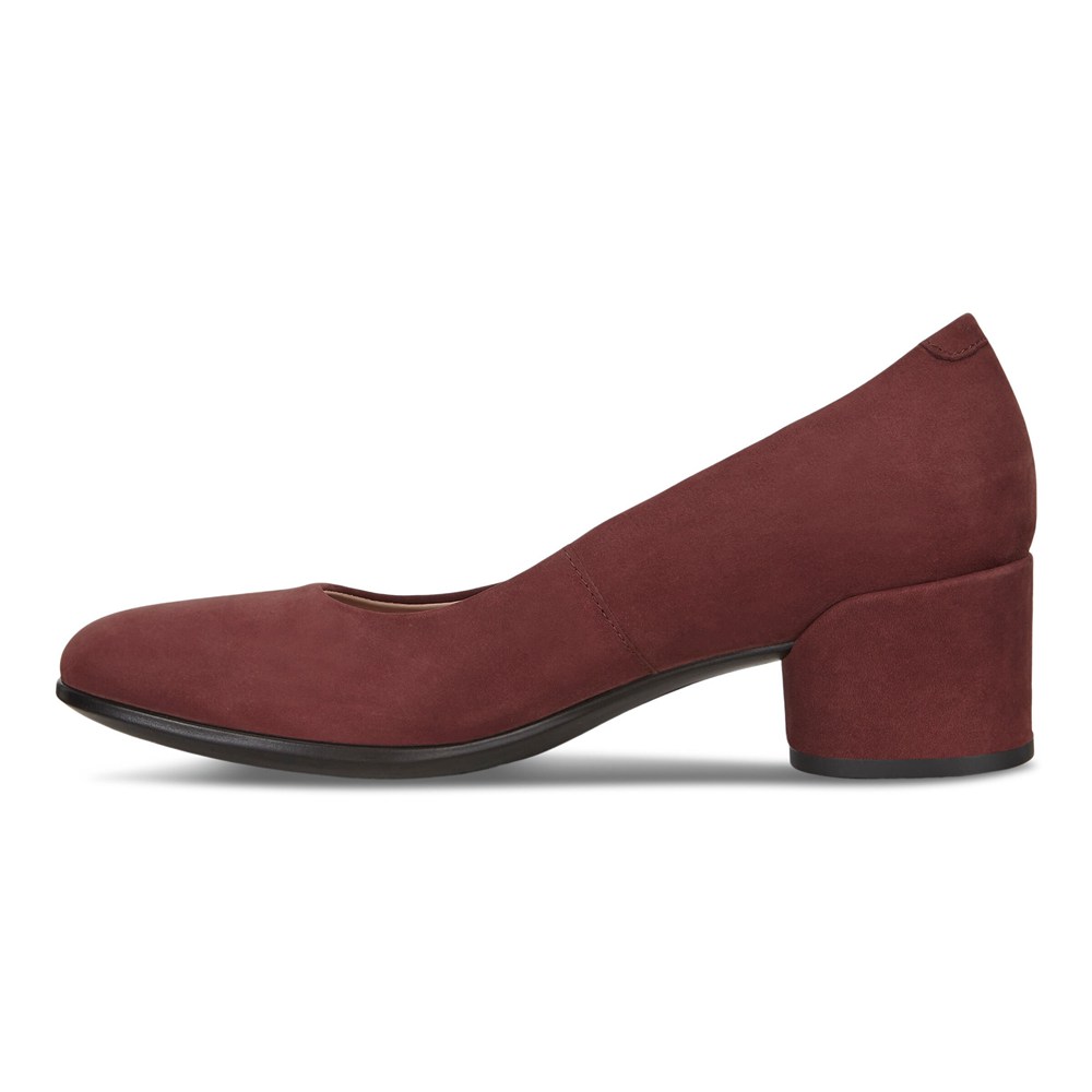 ECCO Womens Pumps Burgundy - Shape 35 Mod Block - FKO-390268